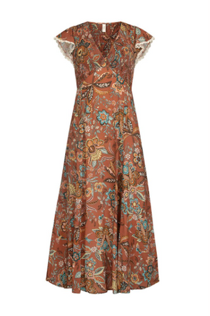 Spell Mojave Lily Shirred Maxi Dress - Amber