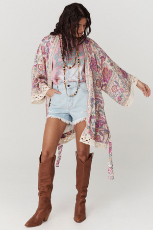 Spell Mojave Lily Short Robe - Opal