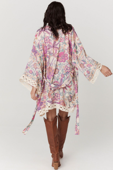 Spell Mojave Lily Short Robe - Opal