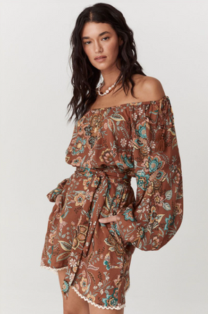 Spell Mojave Lily Tunic Dress - Amber