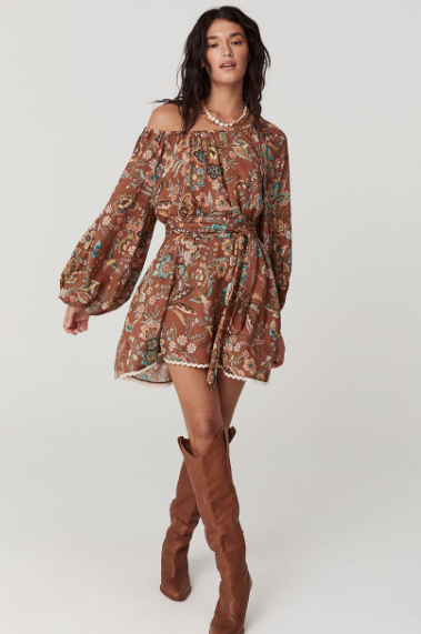 Spell Mojave Lily Tunic Dress - Amber