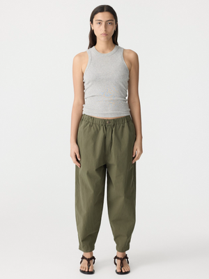 Bassike Crushed Cotton Summer pant - Khaki