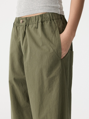 Bassike Crushed Cotton Summer pant - Khaki