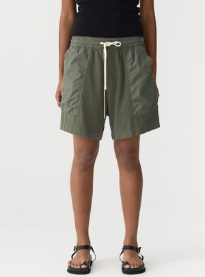 Bassike Contrast Pocket Detail Short - Khaki Green