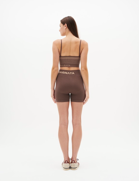 Nagnata Ryo Wool Rib Crop - Mocha