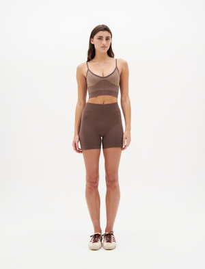 Nagnata Ryo Wool Rib Crop - Mocha