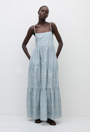 Matteau Tiered Low Back Sundress - Cornflower