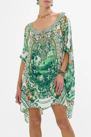 Camilla Short round neck kaftan - Corridor of calm