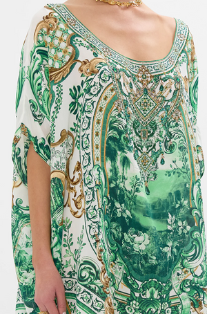 Camilla Short round neck kaftan - Corridor of calm