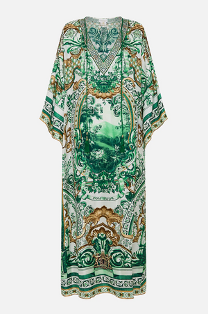 Camilla V neck kaftan with ties - Corridor of calm