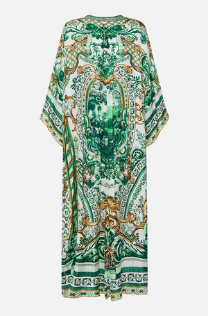 Camilla V neck kaftan with ties - Corridor of calm