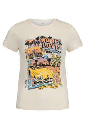 Spell Coastline Cruisin' Shrunken Tee - Vintage Cream