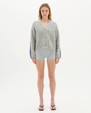 Nagnata Brushed Alpaca Cardigan - Grey Marle