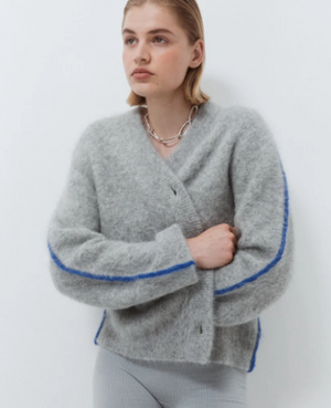 Nagnata Brushed Alpaca Cardigan - Grey Marle