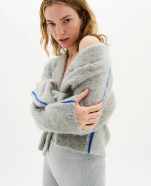 Nagnata Brushed Alpaca Cardigan - Grey Marle