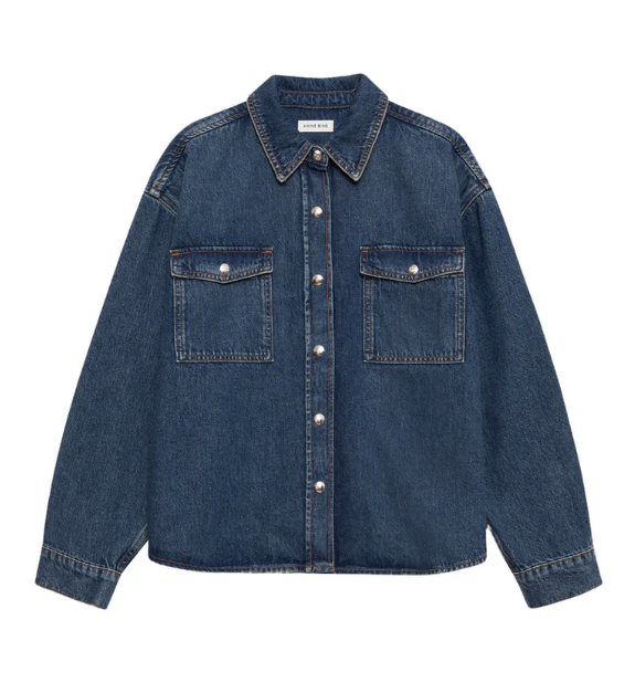 Anine Bing Paxton Shirt - Sea Blue
