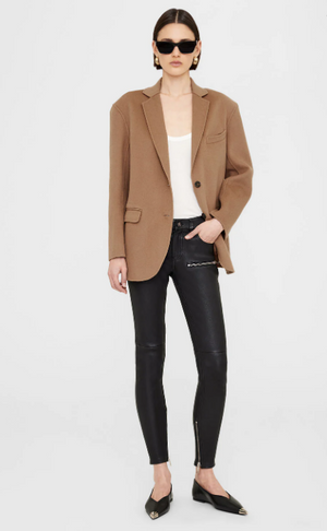 Anine Bing Quinn Blazer - Camel Cashmere Blend