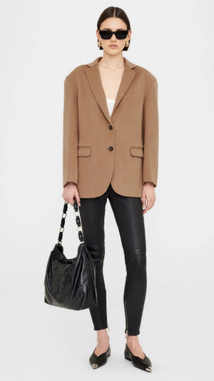 Anine Bing Quinn Blazer - Camel Cashmere Blend