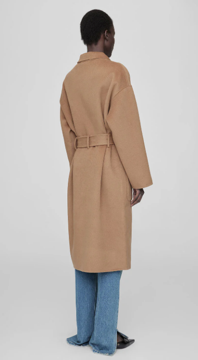 Anine Bing Dylan Coat - Camel Cashmere Blend