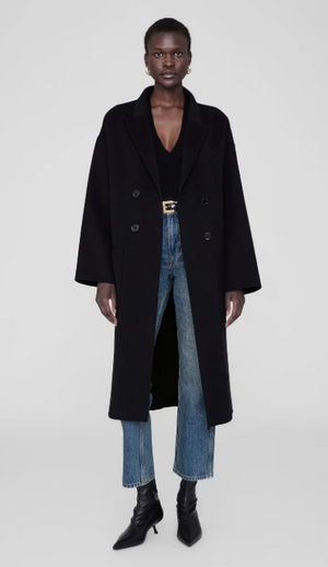 Anine Bing Dylan Coat - Black Cashmere Blend