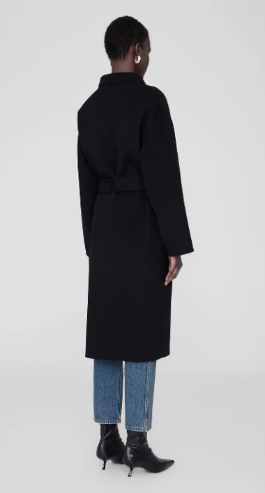 Anine Bing Dylan Coat - Black Cashmere Blend