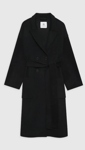 Anine Bing Dylan Coat - Black Cashmere Blend