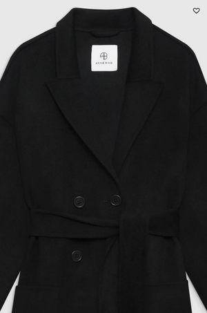 Anine Bing Dylan Coat - Black Cashmere Blend