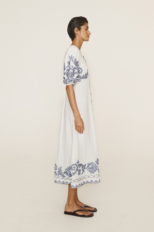 Alemais Hazel Embroidered Midi Dress - PRESALE