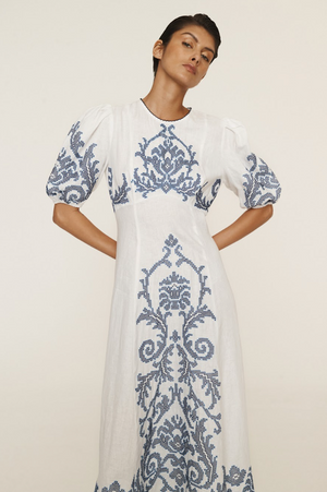 Alemais Hazel Embroidered Midi Dress - PRESALE