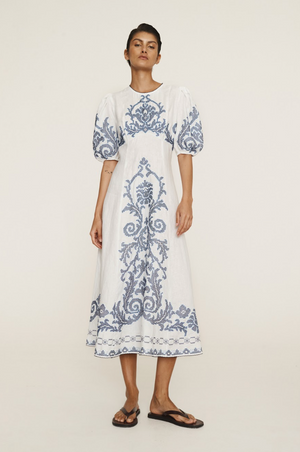 Alemais Hazel Embroidered Midi Dress - PRESALE