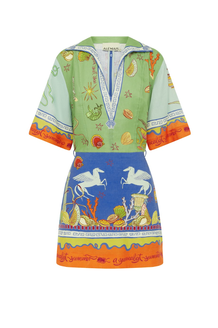 Alemais Surrealist Summer V Mini Dress - PRESALE