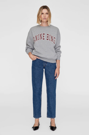 Anine Bing Spencer Sweatshirt - Medium Heather Grey