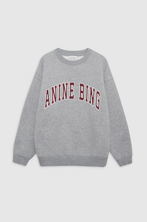 Anine Bing Spencer Sweatshirt - Medium Heather Grey