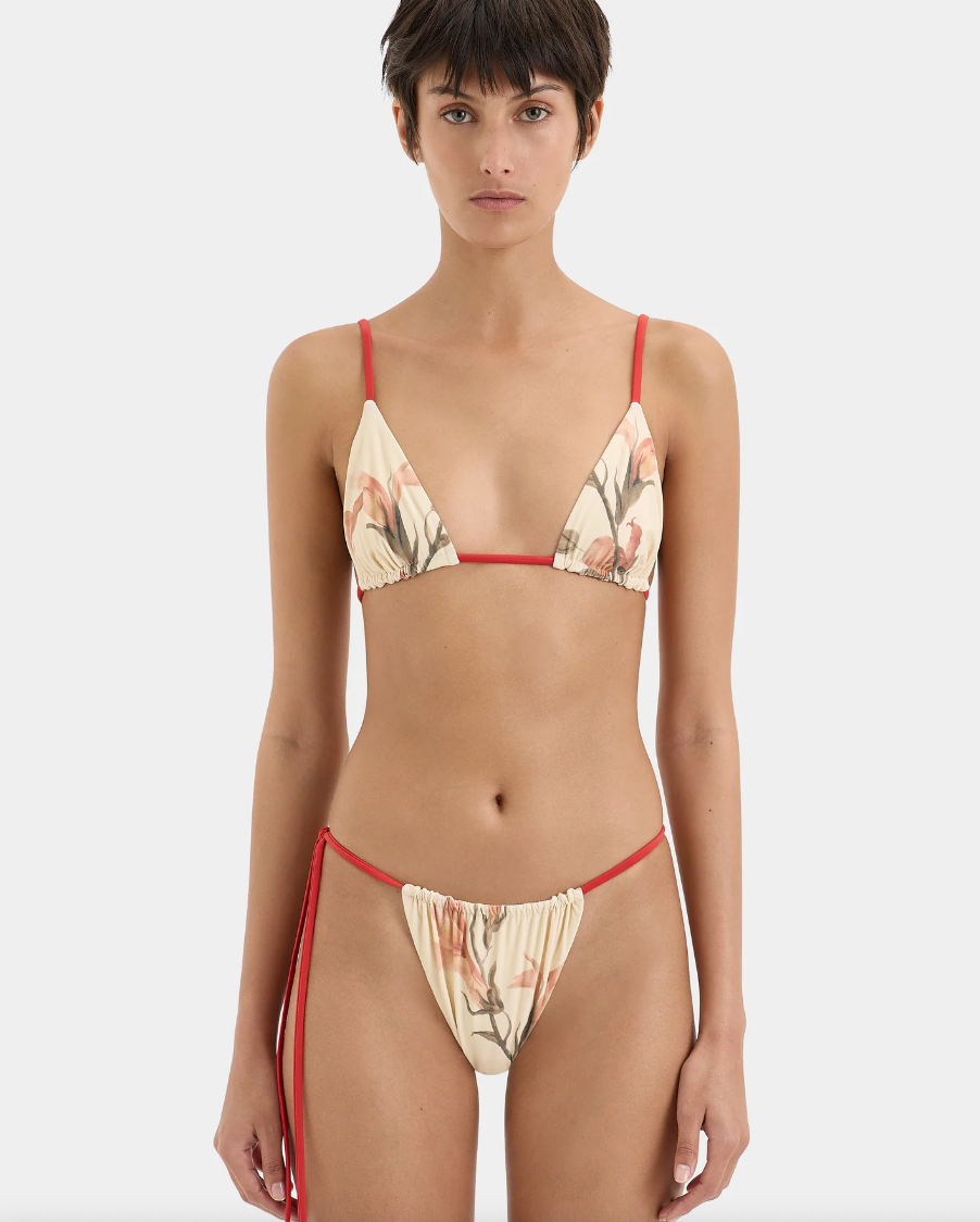 SIR. Hana String Triangle Top - Gladioli Print -