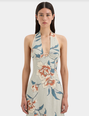 SIR. Roisin Halter Midi Dress - Bloom Floral