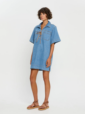 Kivari Evie Denim Dress - Blue