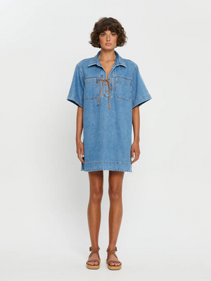 Kivari Evie Denim Dress - Blue