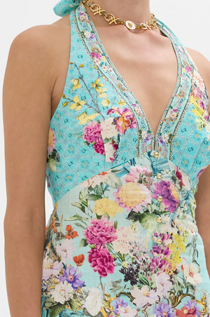 Camilla Button Front Halter Playsuit - Gardens Of Queluz