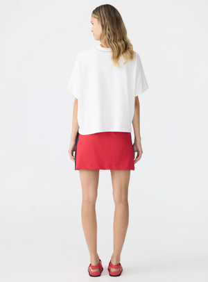 Bassike Stretch Twill Mini Skirt - Red/Ink