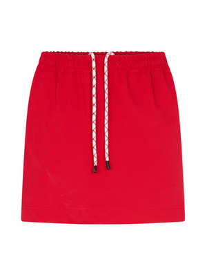 Bassike Stretch Twill Mini Skirt - Red/Ink