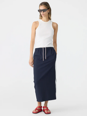 Bassike Stretch Twill Pull On Skirt - Ink/White