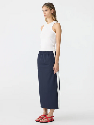 Bassike Stretch Twill Pull On Skirt - Ink/White