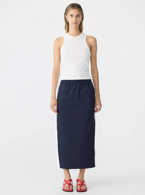 Bassike Stretch Twill Pull On Skirt - Ink/White