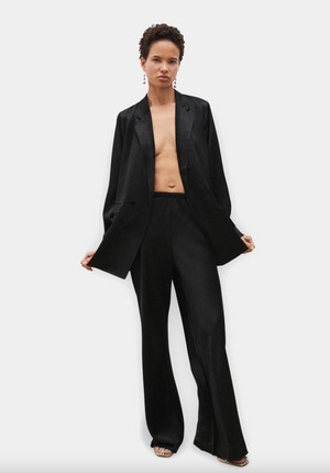 Silk Laundry Bias Cut Pants - Black