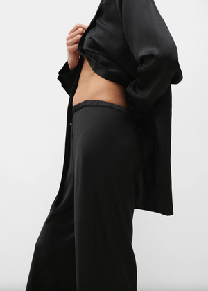 Silk Laundry Bias Cut Pants - Black