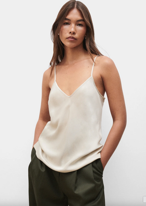 Silk Laundry Bias Cut Cami - Hazelnut