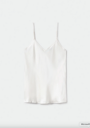 Silk Laundry Bias Cut Cami - White