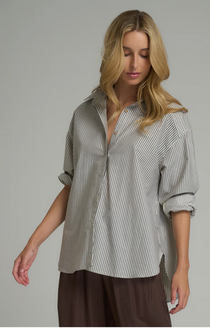 Lilya Hasting Shirt - Frappe/Charcoal Stripe