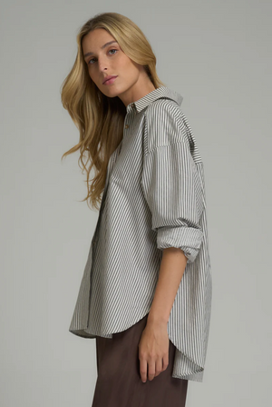 Lilya Hasting Shirt - Frappe/Charcoal Stripe