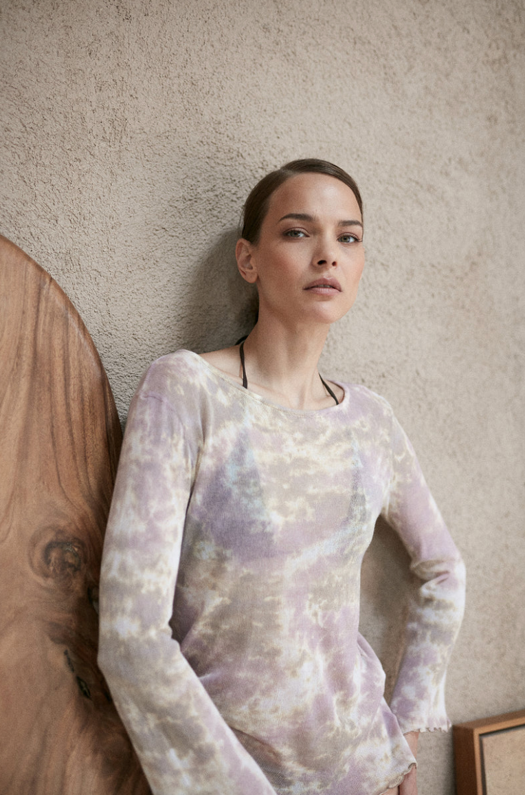 Lilya Cornwall Top - Lavender Tie Dye